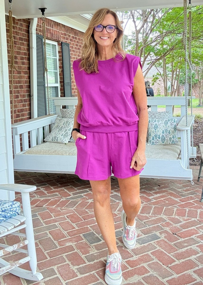 Hamptons French Terry Short Set - Lt Plum - short set - Jimberly's Boutique - Olive Branch - Mississippi