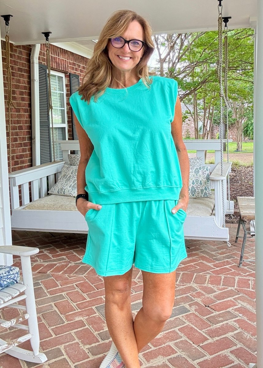 Hamptons French Terry Short Set - Mint - short set - Jimberly's Boutique - Olive Branch - Mississippi