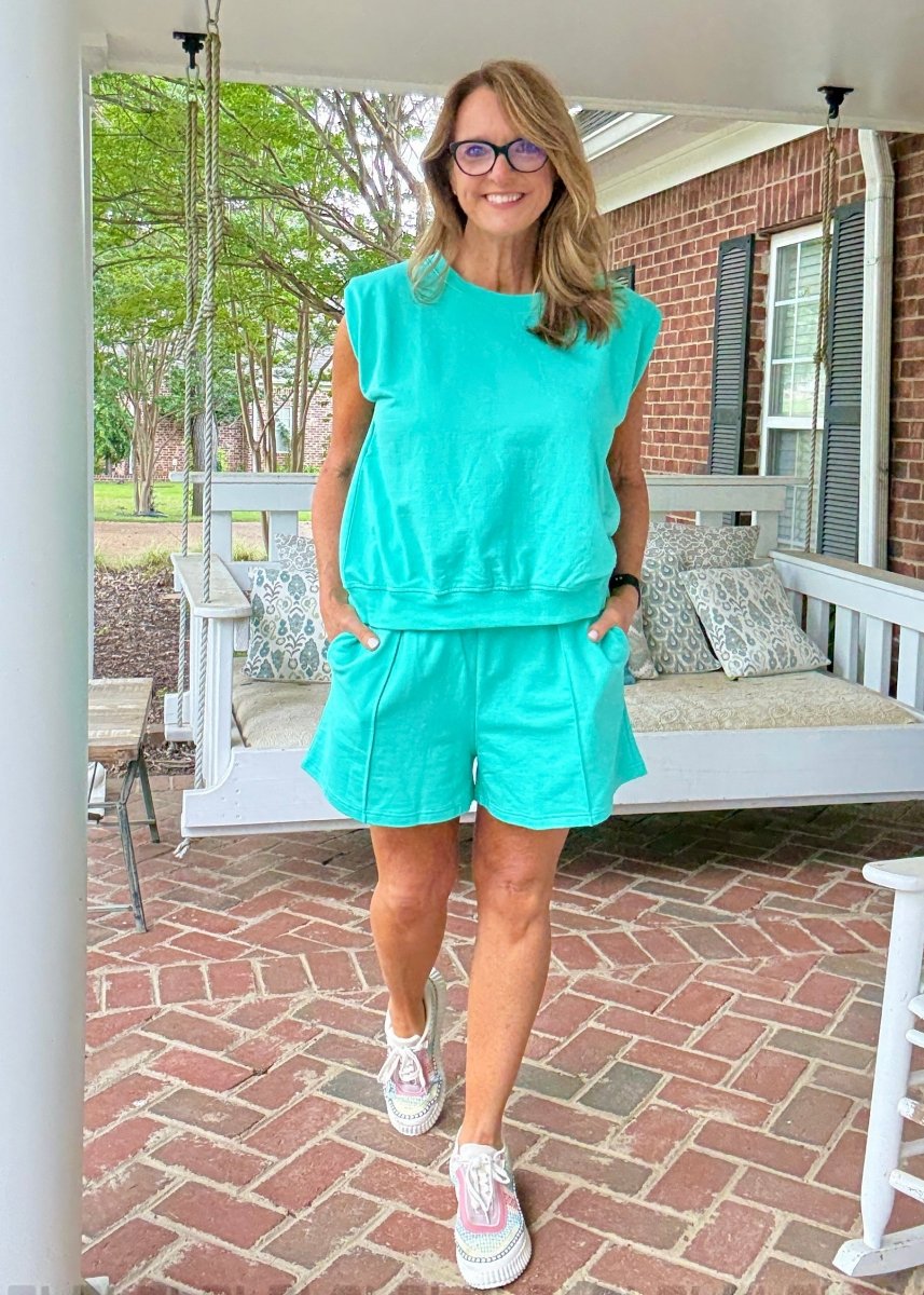 Hamptons French Terry Short Set - Mint - short set - Jimberly's Boutique - Olive Branch - Mississippi