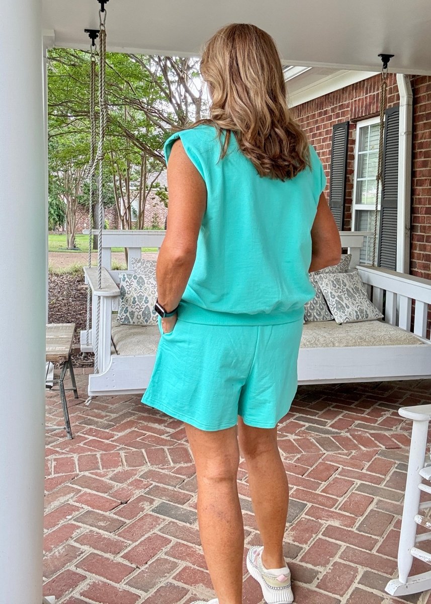 Hamptons French Terry Short Set - Mint - short set - Jimberly's Boutique - Olive Branch - Mississippi