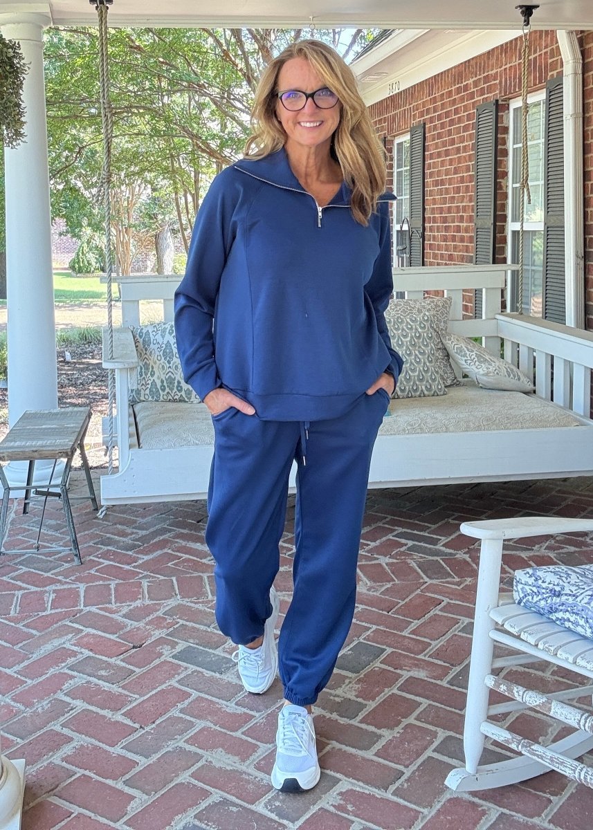 Hamptons Travel Set - Azure Navy - jogger set - Jimberly's Boutique - Olive Branch - Mississippi