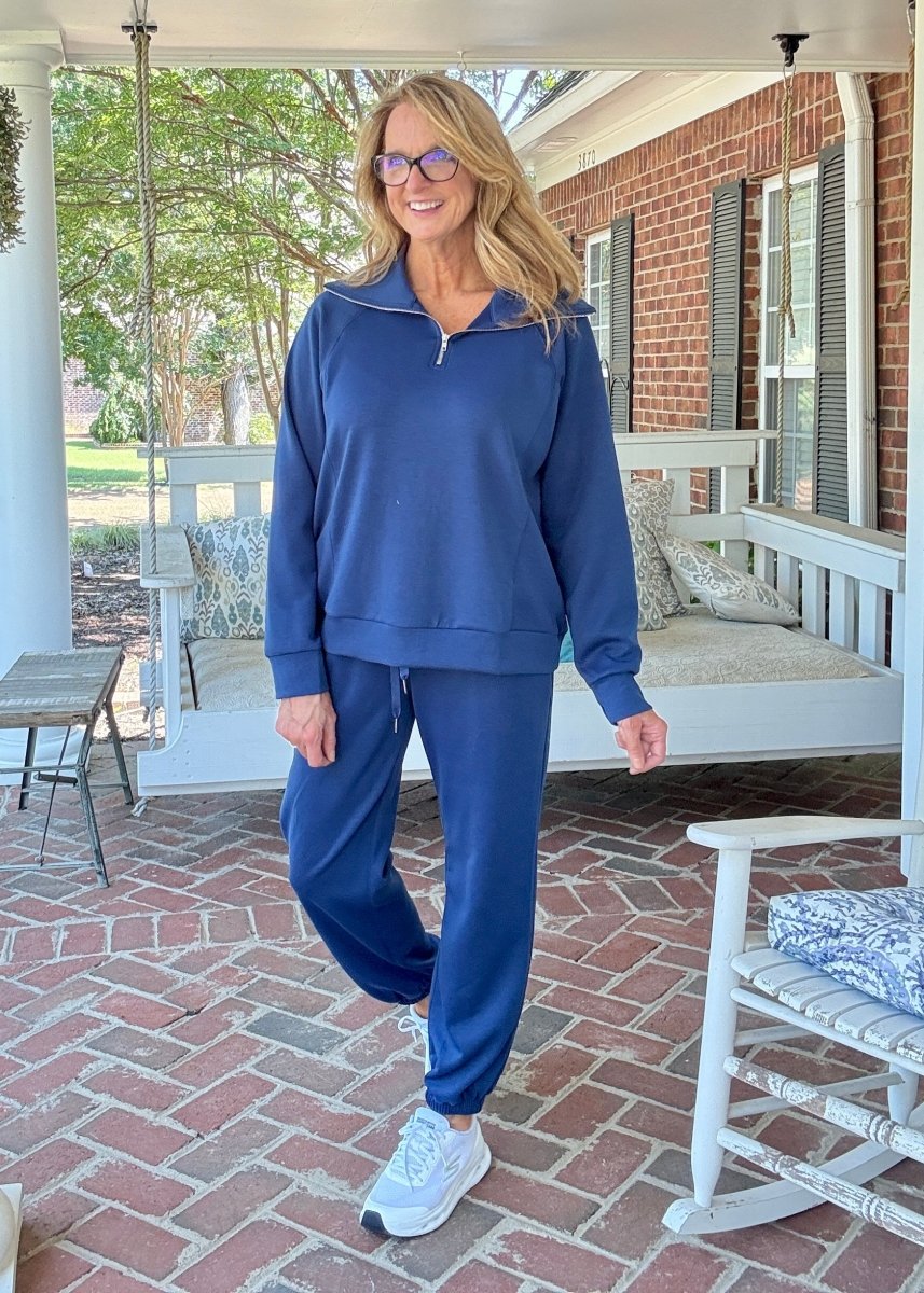 Hamptons Travel Set - Azure Navy - jogger set - Jimberly's Boutique - Olive Branch - Mississippi