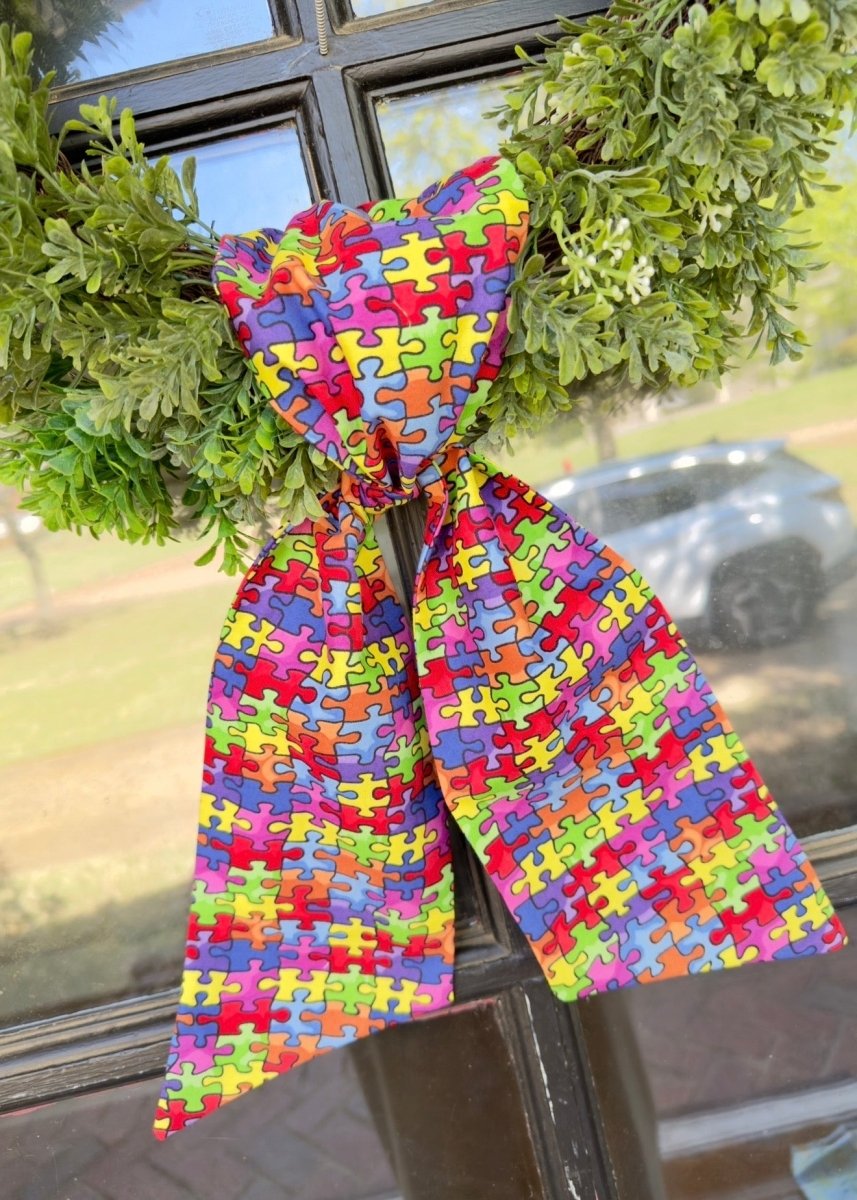 Handmade Wreath Sash - Autism Awareness - Wreath Sash - Jimberly's Boutique - Olive Branch - Mississippi