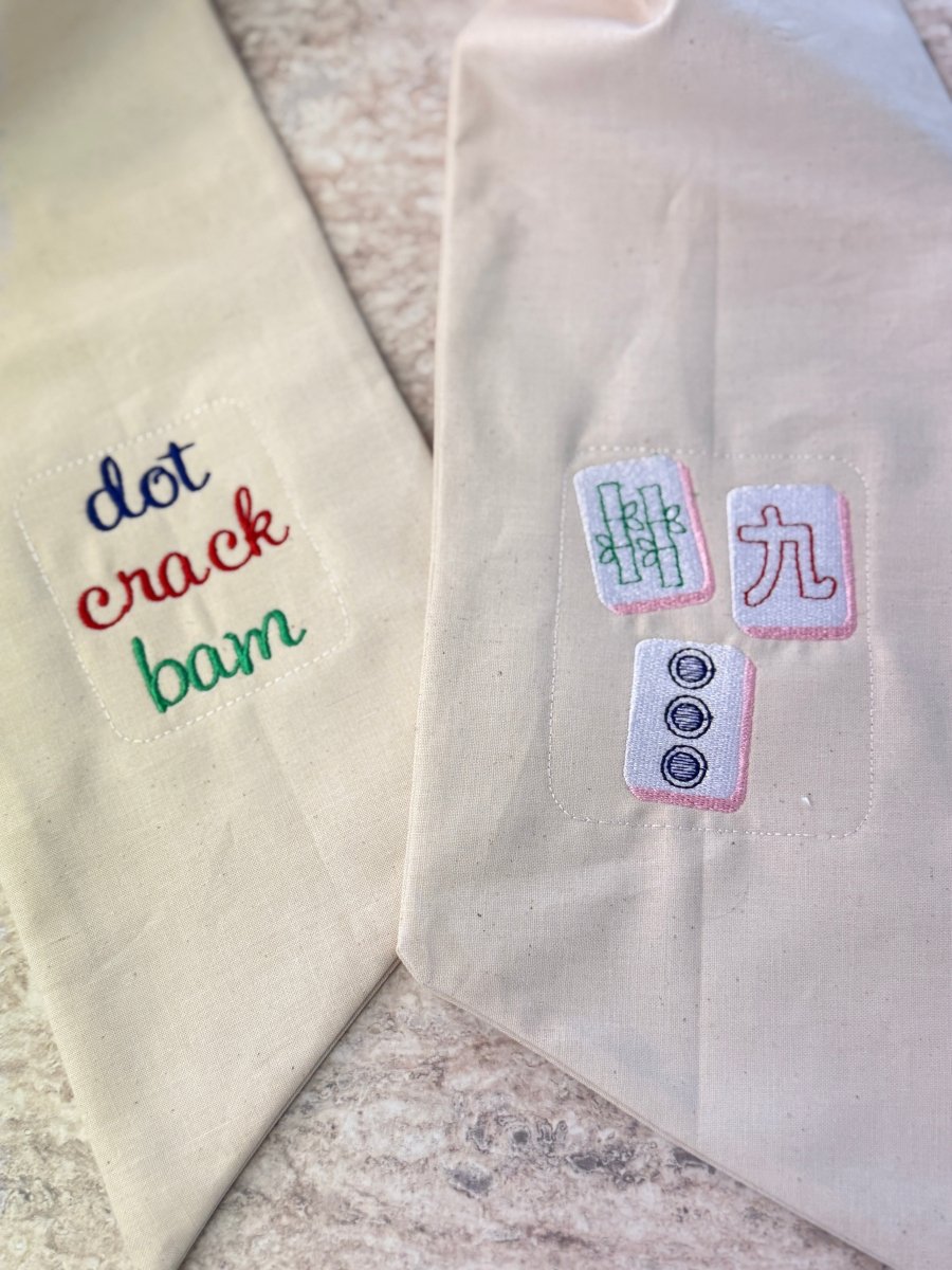 Handmade Wreath Sash - Embroidered Mahjong Theme - Wreath Sash - Jimberly's Boutique - Olive Branch - Mississippi