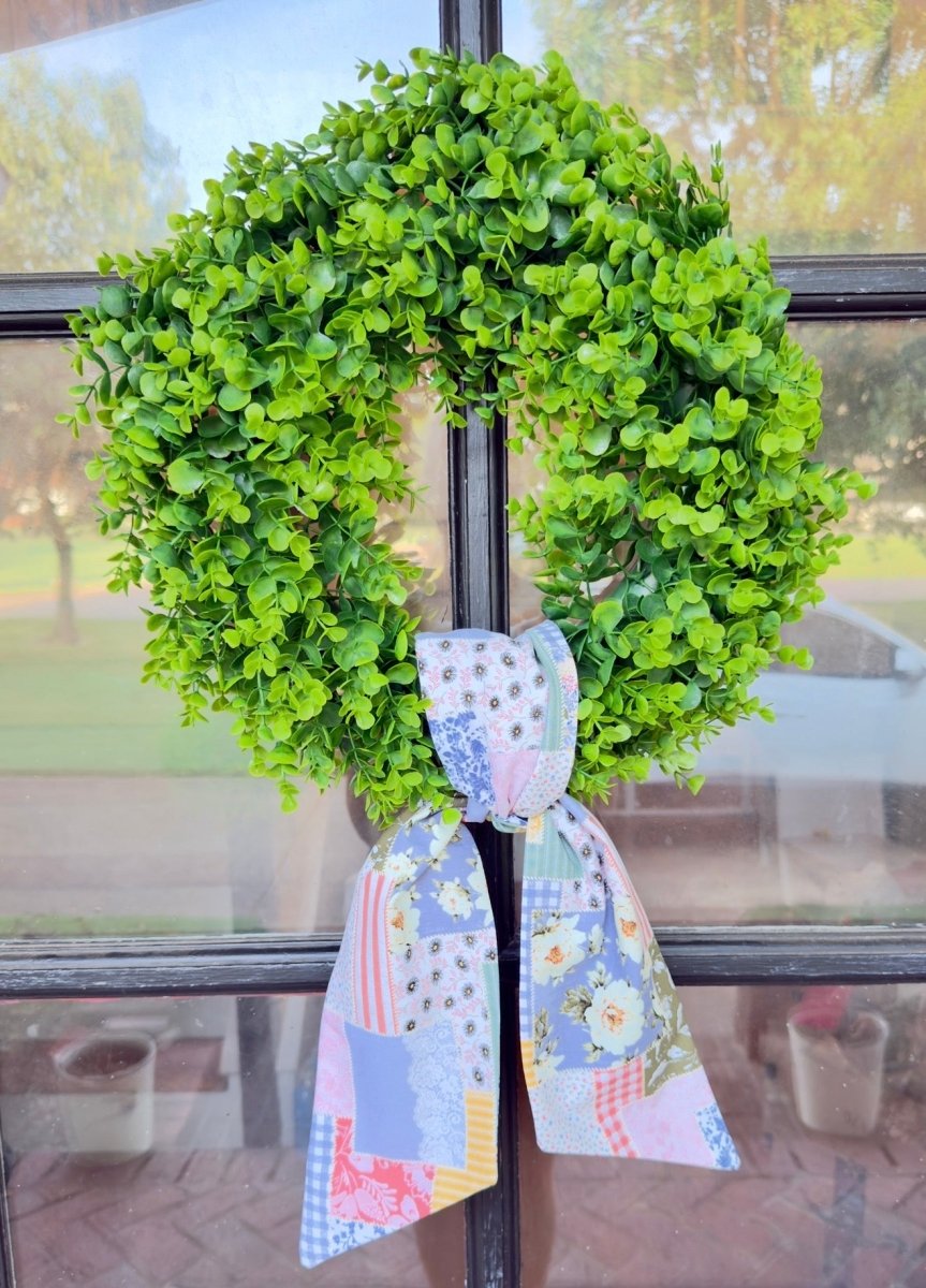Handmade Wreath Sash - Lavender Patchwork - Wreath Sash -Jimberly's Boutique-Olive Branch-Mississippi