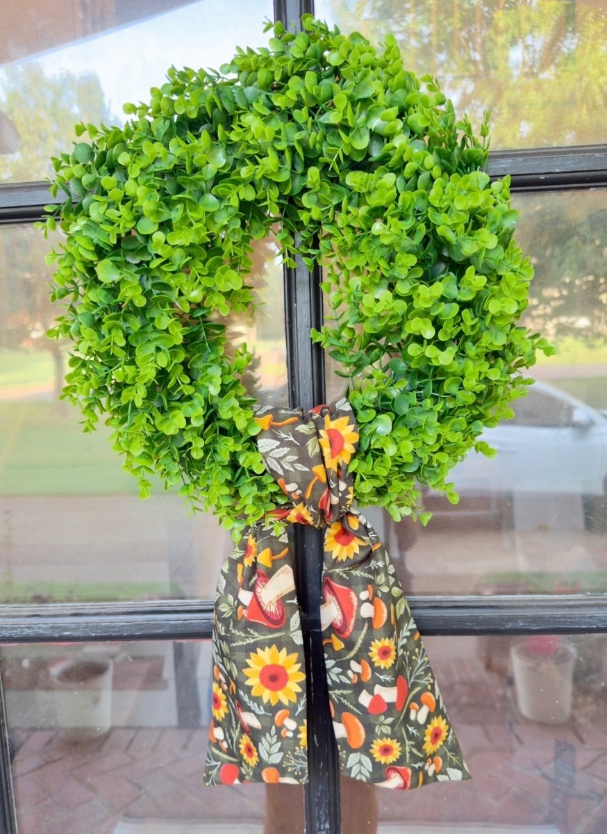 Handmade Wreath Sash - Mushroom Sunflower - Wreath Sash -Jimberly's Boutique-Olive Branch-Mississippi