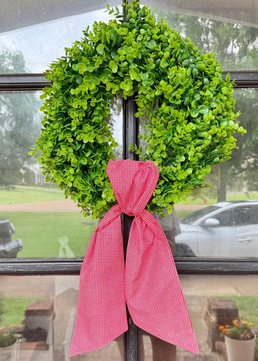 Handmade Wreath Sash - Red Check - Wreath Sash -Jimberly's Boutique-Olive Branch-Mississippi
