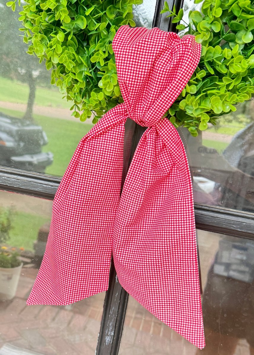 Handmade Wreath Sash - Red Check - Wreath Sash -Jimberly's Boutique-Olive Branch-Mississippi