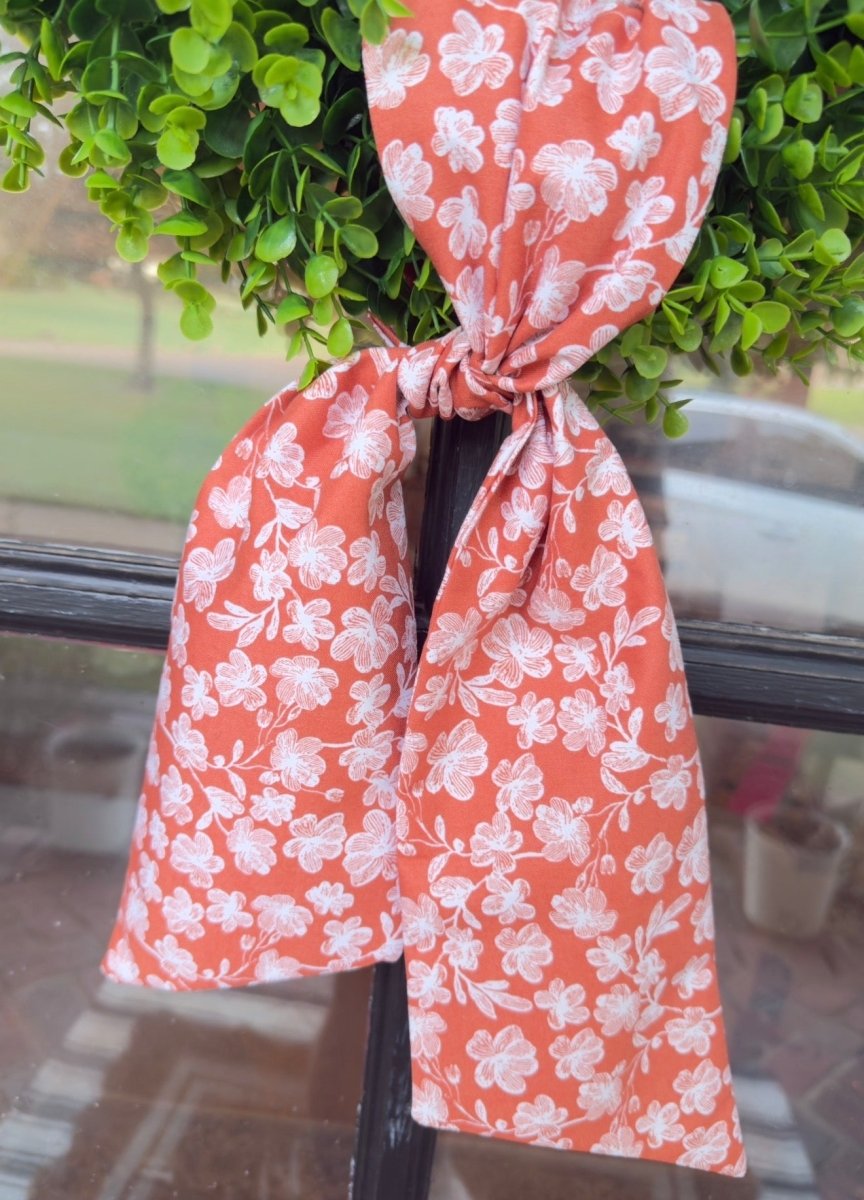 Handmade Wreath Sash - Rust Flowers - Wreath Sash -Jimberly's Boutique-Olive Branch-Mississippi