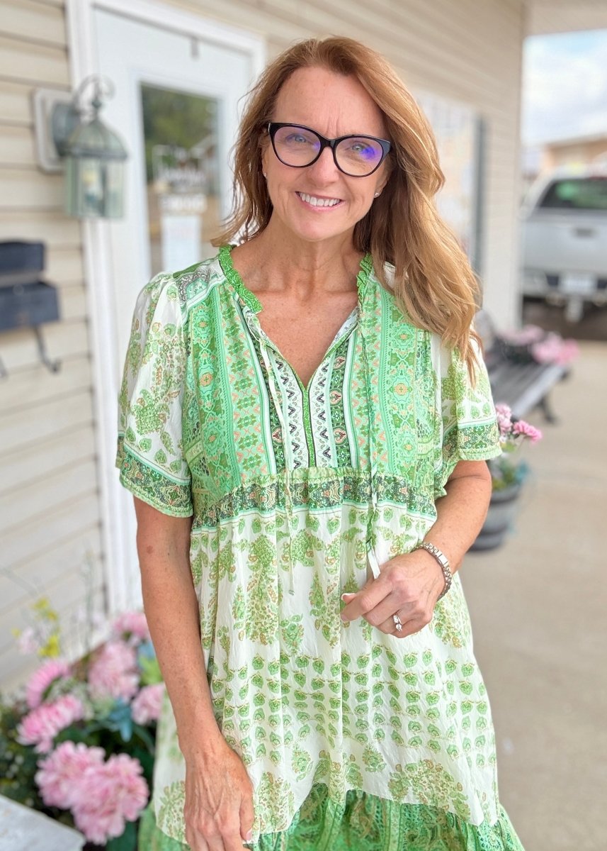 Harlow Green Paisley Midi Dress | Umgee - Umgee Dress - Jimberly's Boutique - Olive Branch - Mississippi