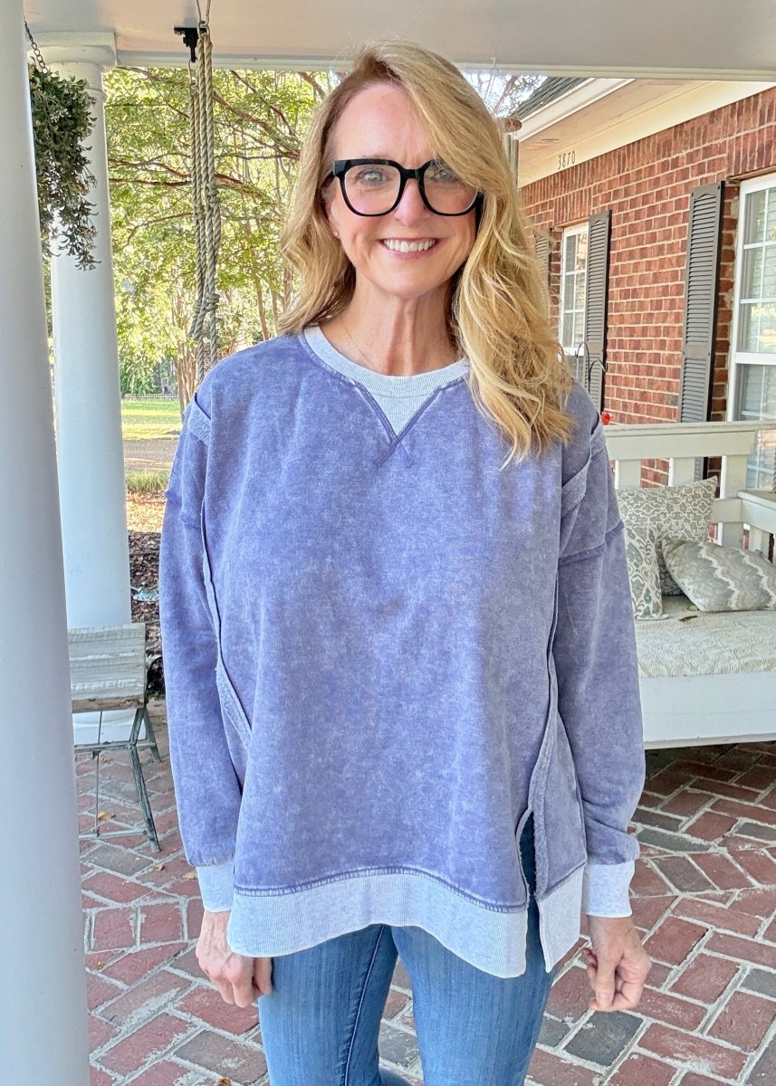 Harmony Acid Wash Pullover - Marlin | Zenana - pullover -Jimberly's Boutique-Olive Branch-Mississippi