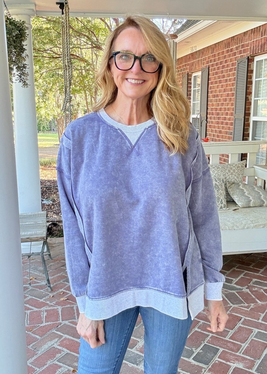 Harmony Acid Wash Pullover - Marlin | Zenana - pullover -Jimberly's Boutique-Olive Branch-Mississippi