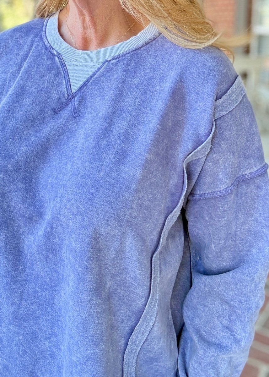 Harmony Acid Wash Pullover - Marlin | Zenana - pullover -Jimberly's Boutique-Olive Branch-Mississippi