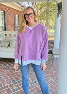 Harmony Acid Wash Pullover - Violet | Zenana - pullover -Jimberly's Boutique-Olive Branch-Mississippi