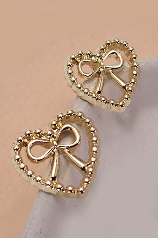 Heart Bow Stud Earrings - earrings - Jimberly's Boutique - Olive Branch - Mississippi