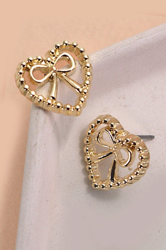 Heart Bow Stud Earrings - earrings - Jimberly's Boutique - Olive Branch - Mississippi