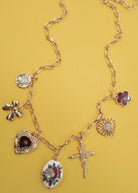 Heart Porcelain Flower Bow Cross Charm Necklace - charm necklace - Jimberly's Boutique - Olive Branch - Mississippi