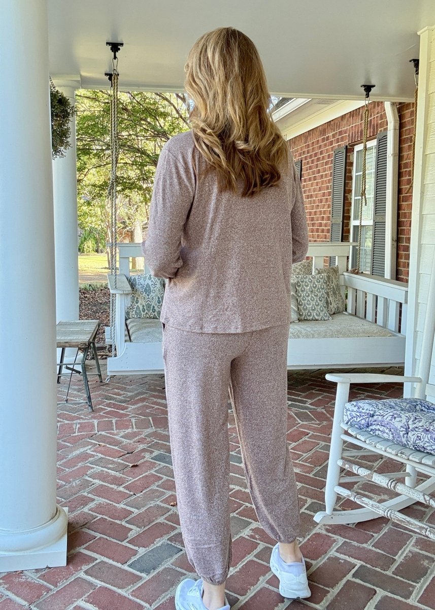Heather Hacci Jogger Set - Brown - jogger set - Jimberly's Boutique - Olive Branch - Mississippi