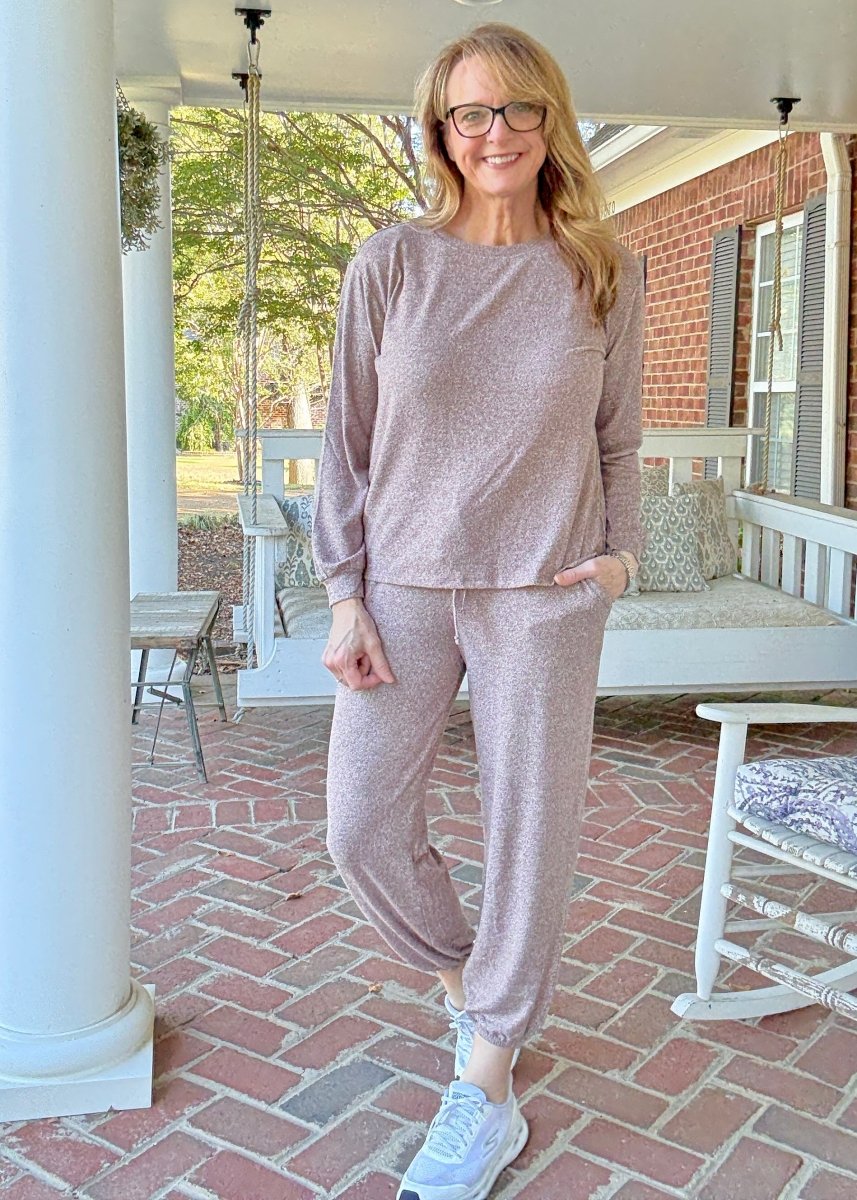 Heather Hacci Jogger Set - Brown - jogger set - Jimberly's Boutique - Olive Branch - Mississippi