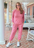 Heather Hacci Jogger Set - Dark Red - jogger set - Jimberly's Boutique - Olive Branch - Mississippi