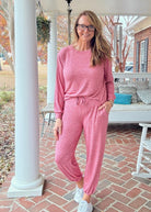 Heather Hacci Jogger Set - Dark Red - jogger set - Jimberly's Boutique - Olive Branch - Mississippi