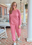 Heather Hacci Jogger Set - Dark Red - jogger set - Jimberly's Boutique - Olive Branch - Mississippi