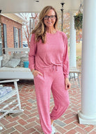 Heather Hacci Jogger Set - Dark Red - jogger set - Jimberly's Boutique - Olive Branch - Mississippi