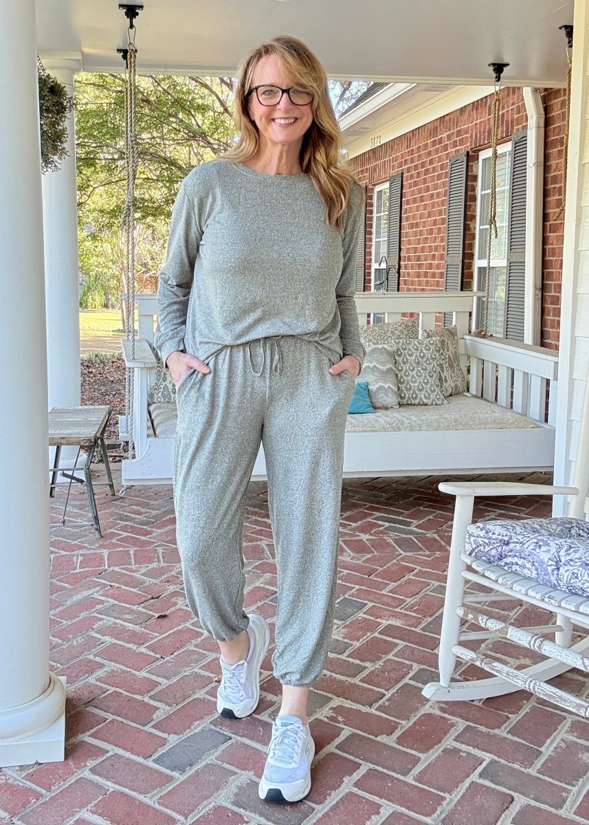 Heather Hacci Jogger Set - Dk Olive - jogger set - Jimberly's Boutique - Olive Branch - Mississippi