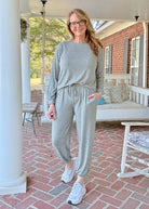Heather Hacci Jogger Set - Dk Olive - jogger set - Jimberly's Boutique - Olive Branch - Mississippi