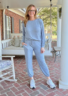 Heather Hacci Jogger Set - Dusty Blue - jogger set - Jimberly's Boutique - Olive Branch - Mississippi