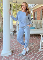 Heather Hacci Jogger Set - Dusty Blue - jogger set - Jimberly's Boutique - Olive Branch - Mississippi