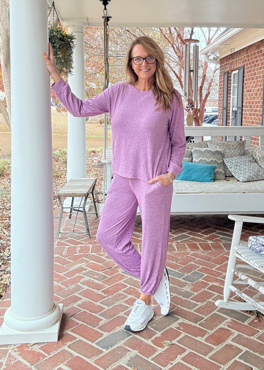 Heather Hacci Jogger Set - Lt Plum - jogger set - Jimberly's Boutique - Olive Branch - Mississippi