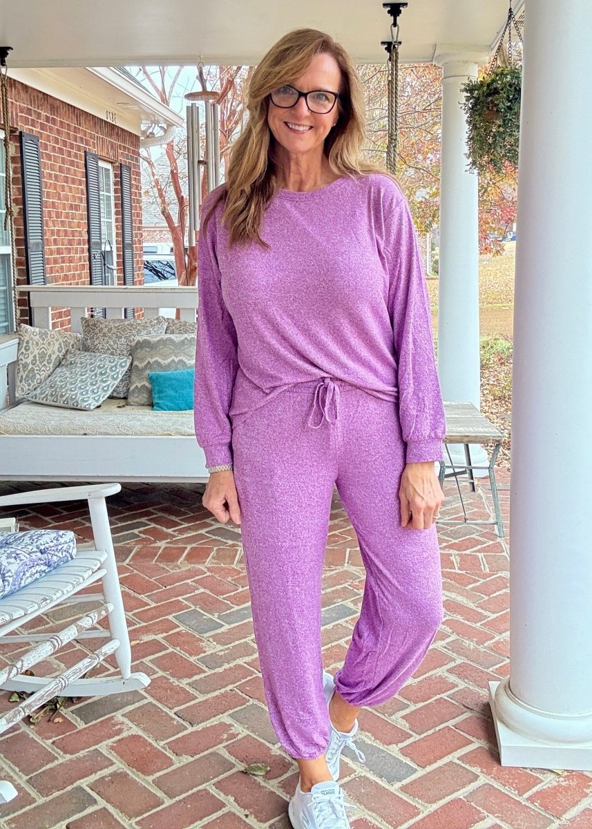 Heather Hacci Jogger Set - Lt Plum - jogger set - Jimberly's Boutique - Olive Branch - Mississippi