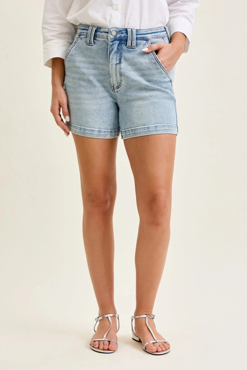 High Waist Trouser Denim Shorts | Judy Blue - Judy Blue Shorts - Jimberly's Boutique - Olive Branch - Mississippi