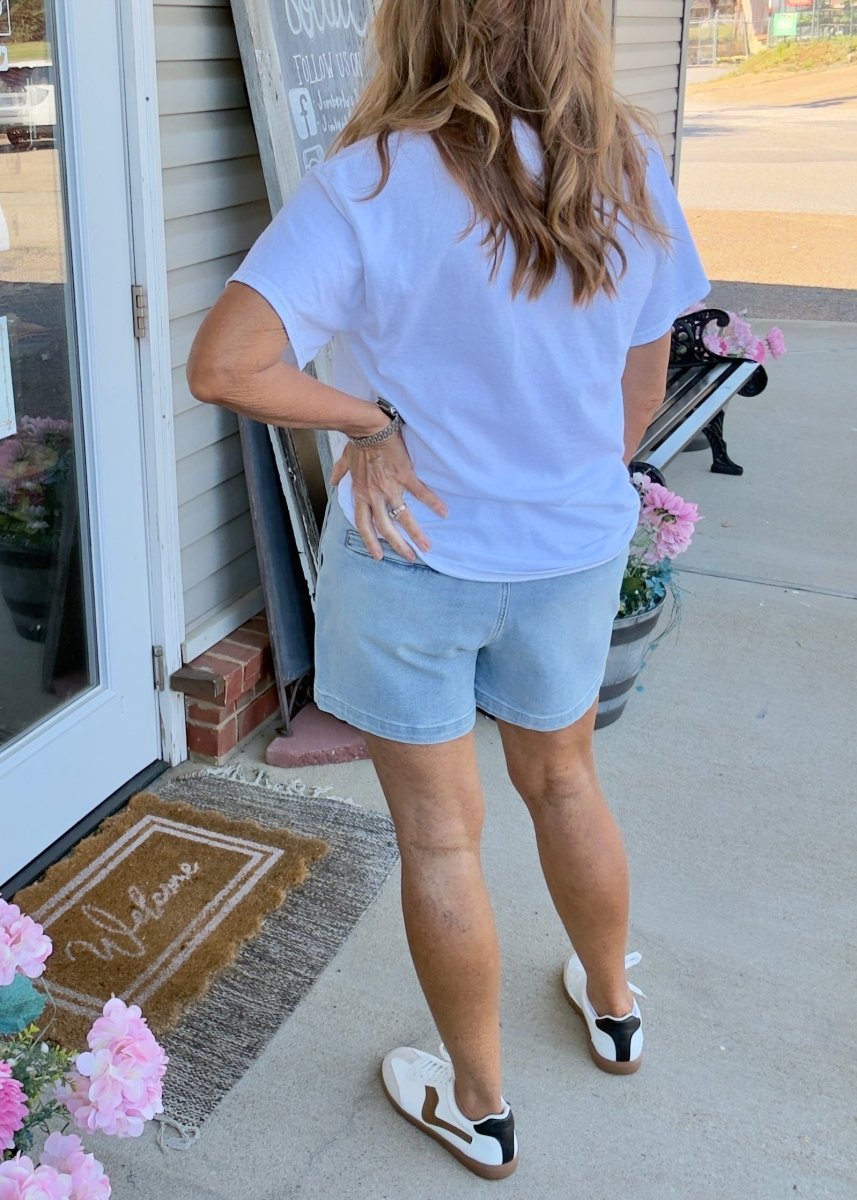 High Waist Trouser Denim Shorts | Judy Blue - Judy Blue Shorts - Jimberly's Boutique - Olive Branch - Mississippi