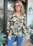 Holiday Babydoll Top - Black Mix - Umgee Top - Jimberly's Boutique - Olive Branch - Mississippi