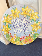Home Sweet Home Buttercup Bird Door Hanger (PICKUP ONLY) - baxter & me door hanger - Jimberly's Boutique - Olive Branch - Mississippi