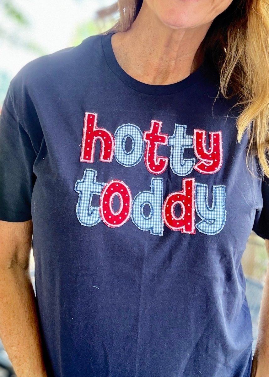 Hotty Toddy Embroidered Appliqué Crew Neck Tee - Graphic Tee - Jimberly's Boutique - Olive Branch - Mississippi