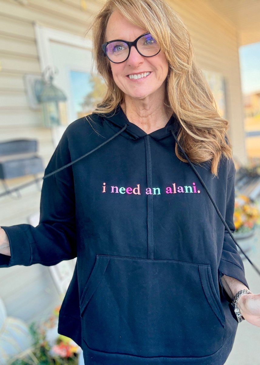 I Need An Alani French Terry Hooded Pullover - Casual Sweatshirt - Jimberly's Boutique - Olive Branch - Mississippi