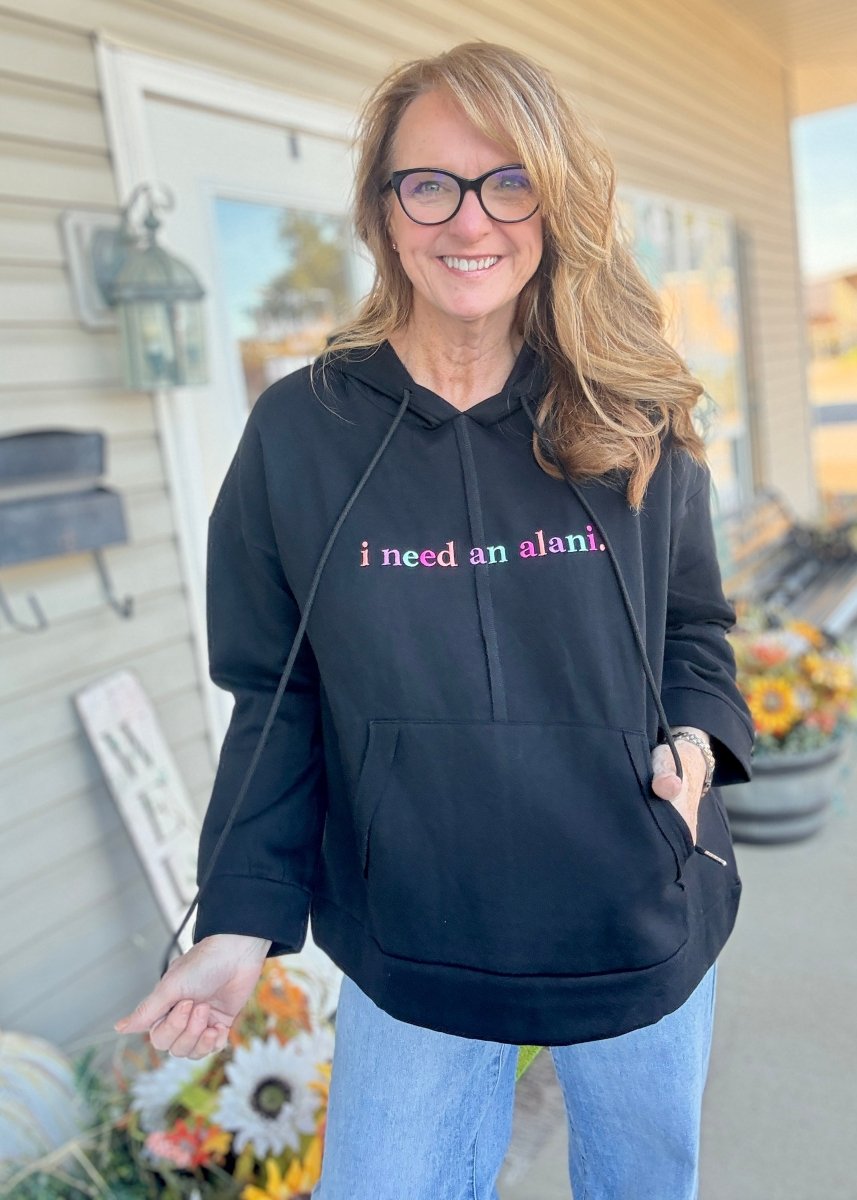 I Need An Alani French Terry Hooded Pullover - Casual Sweatshirt - Jimberly's Boutique - Olive Branch - Mississippi