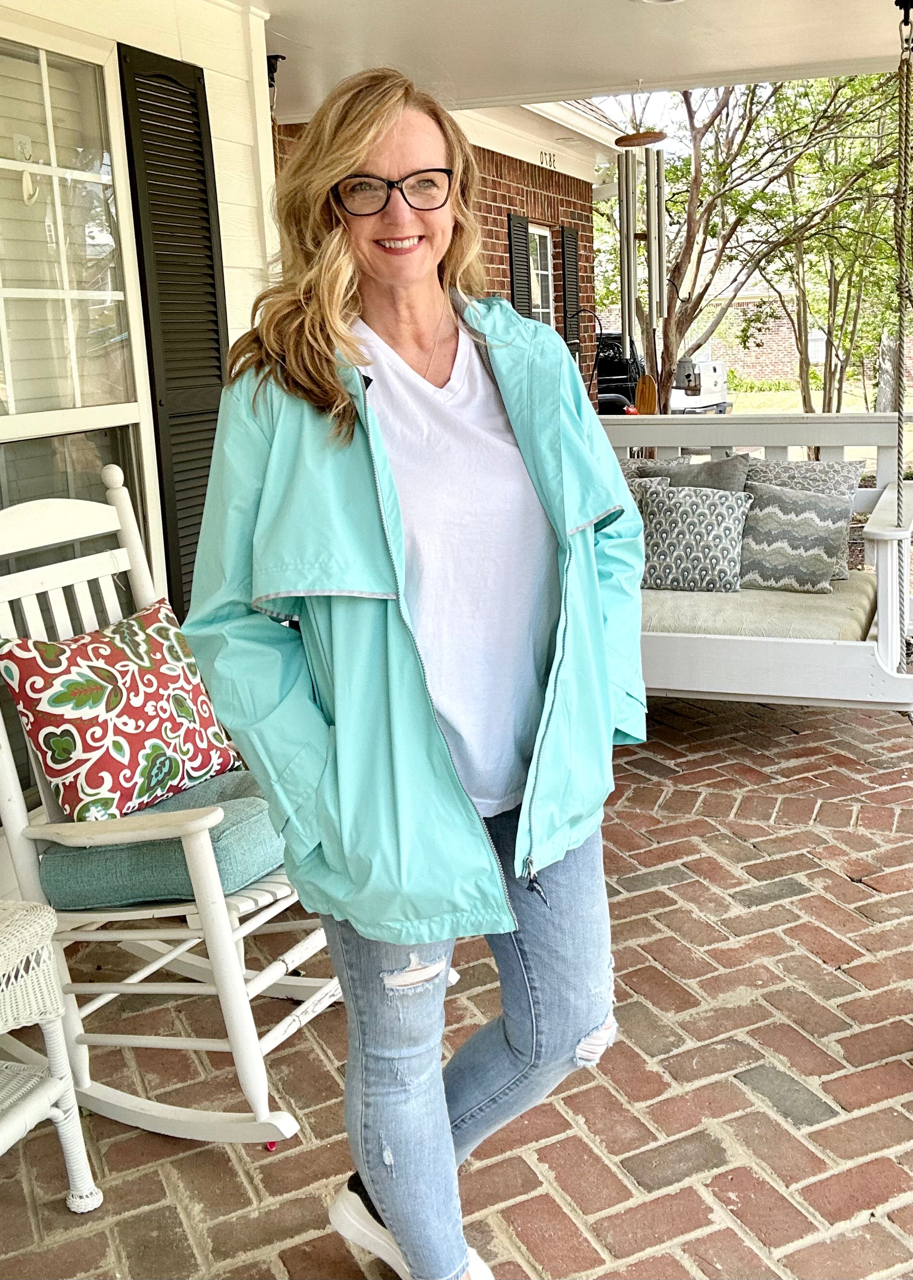 Charles River | New Englander Rain Jacket | Aqua | Olive Branch | MS - Rain Jacket -Jimberly's Boutique-Olive Branch-Mississippi