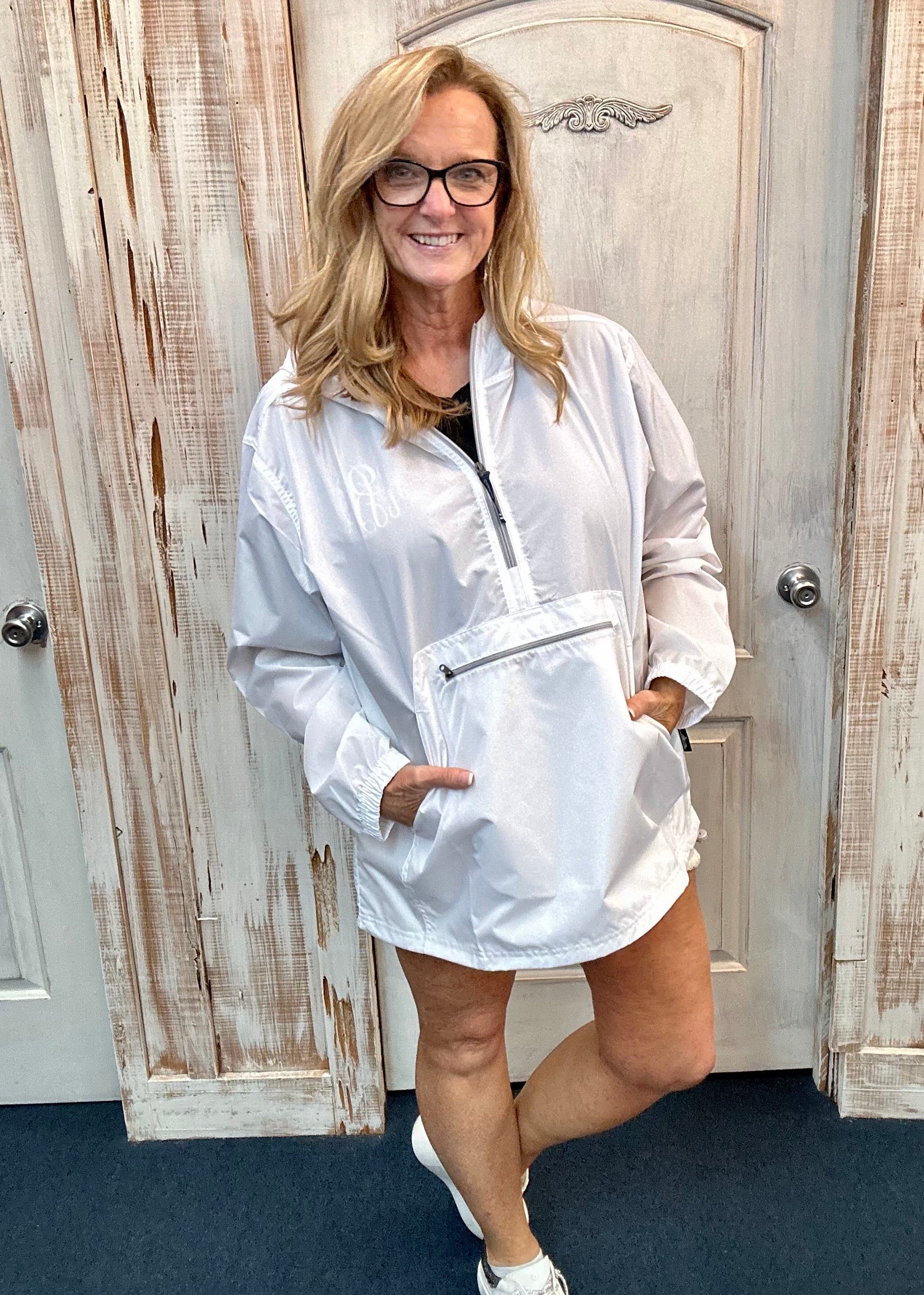 Charles River Unlined Pullover Rain Jacket--White - Rain Jacket -Jimberly's Boutique-Olive Branch-Mississippi