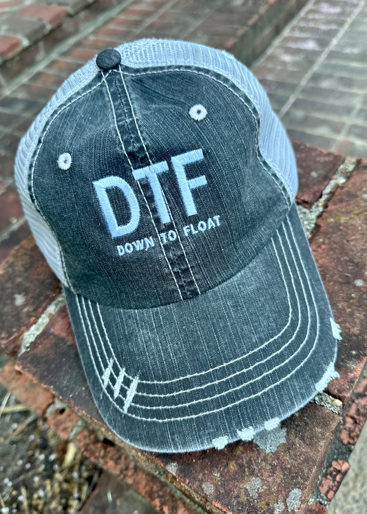 DTF - Down To Float Distressed Grey Cap