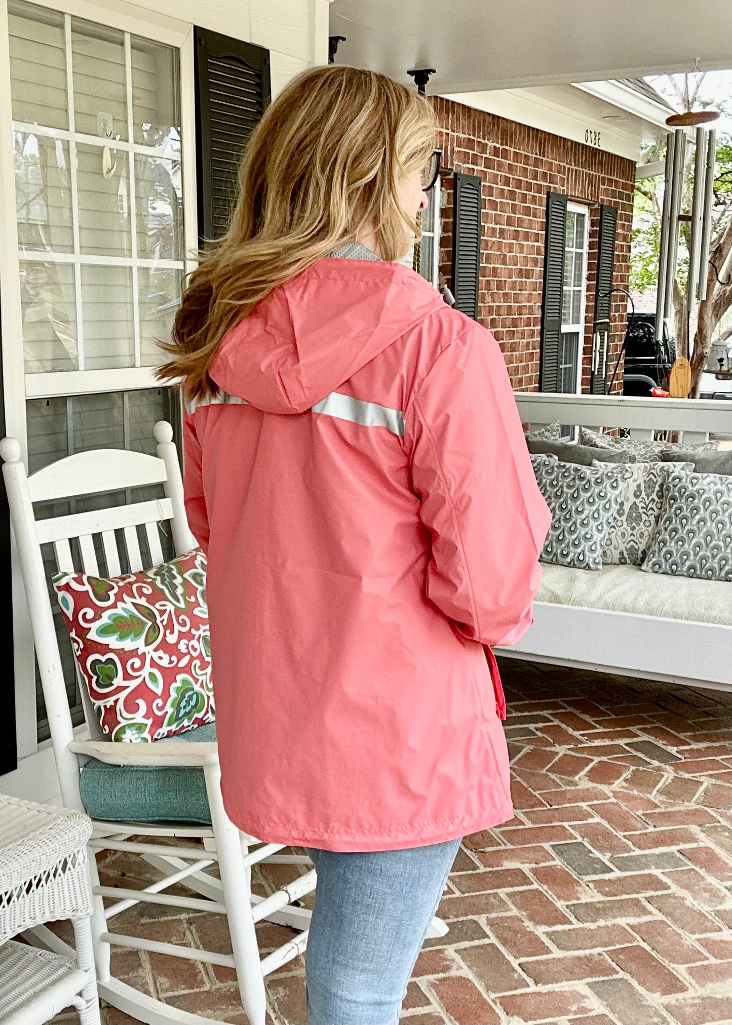 New Englander Rain Jacket--Coral - Jimberly's Boutique