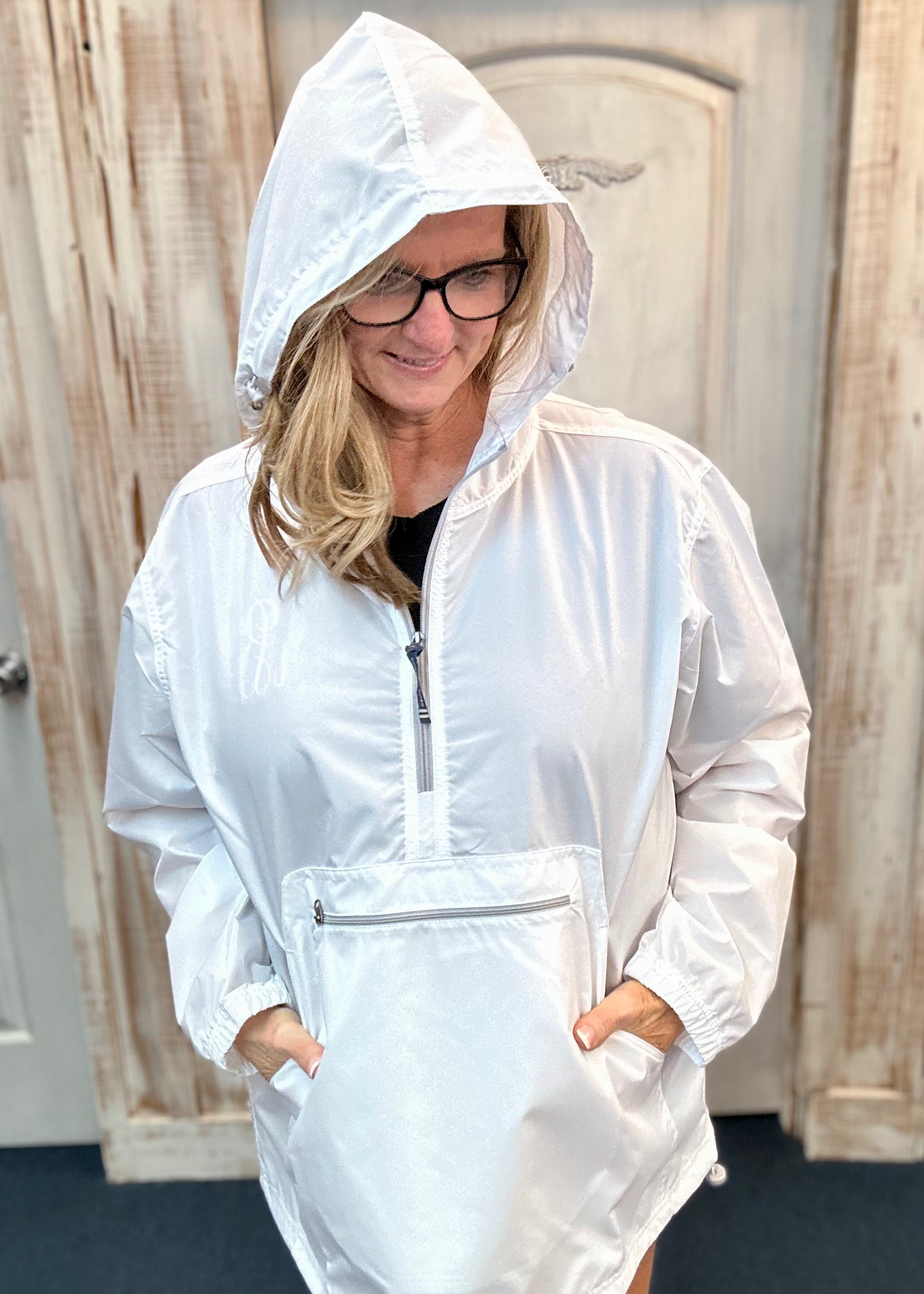 Charles River Unlined Pullover Rain Jacket--White - Rain Jacket -Jimberly's Boutique-Olive Branch-Mississippi