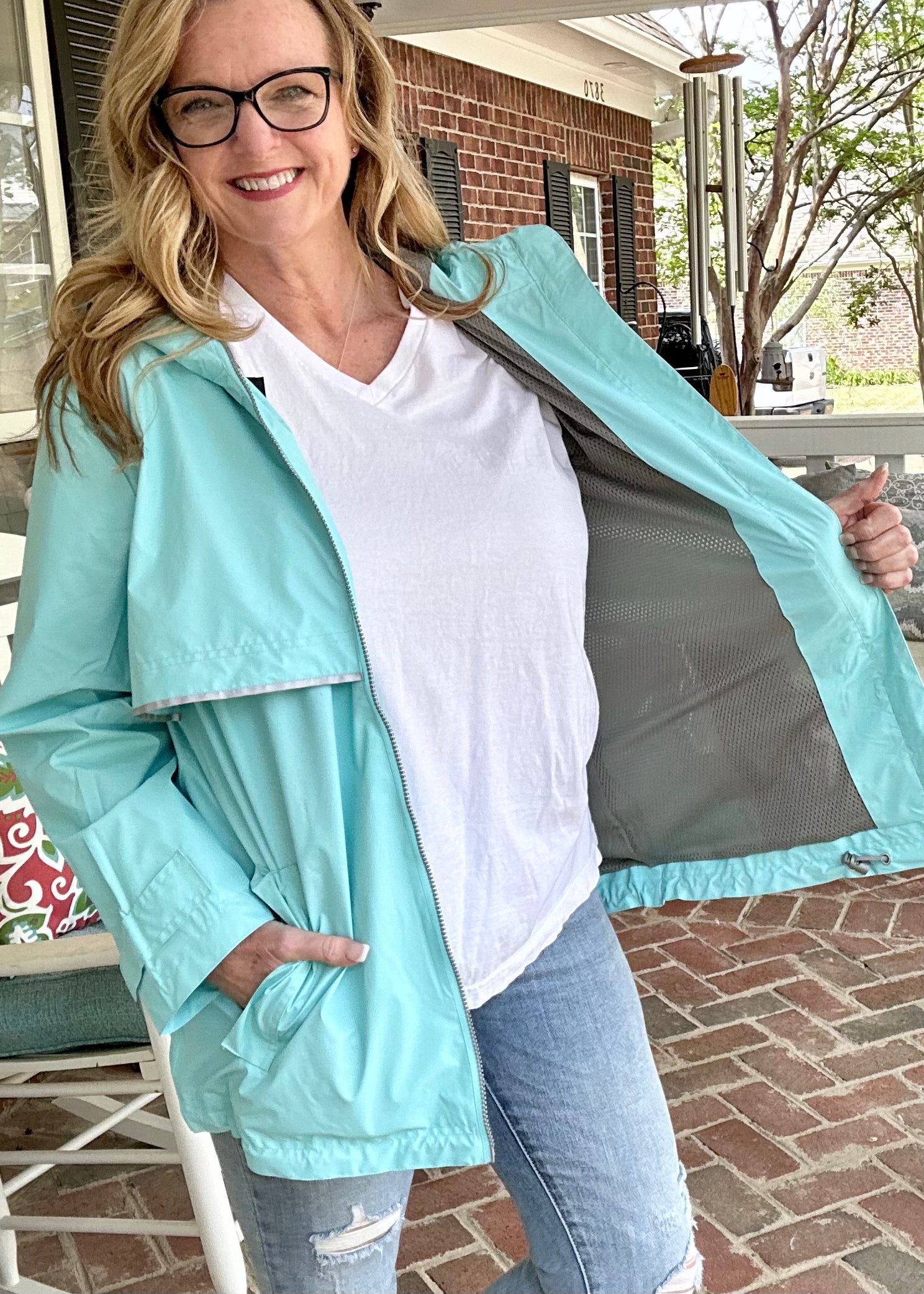 Charles River | New Englander Rain Jacket | Aqua | Olive Branch | MS - Rain Jacket -Jimberly's Boutique-Olive Branch-Mississippi