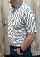 Southern Marsh Albany Flats Stripe Polo - Navy - Southern Marsh Polo -Jimberly's Boutique-Olive Branch-Mississippi