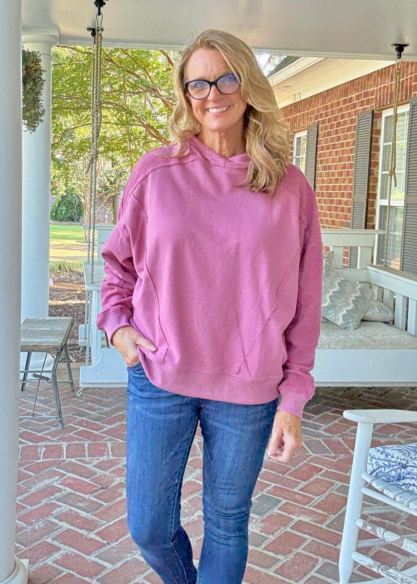 Inside Out Pullover - Rose | Easel - Casual Top - Jimberly's Boutique - Olive Branch - Mississippi