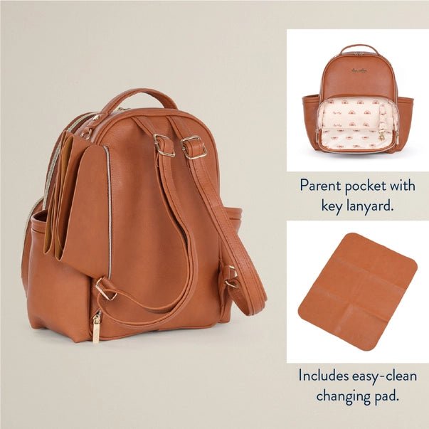 Itzy Ritzy Mini Plus Diaper Bag - Cognac - diaper bag - Jimberly's Boutique - Olive Branch - Mississippi