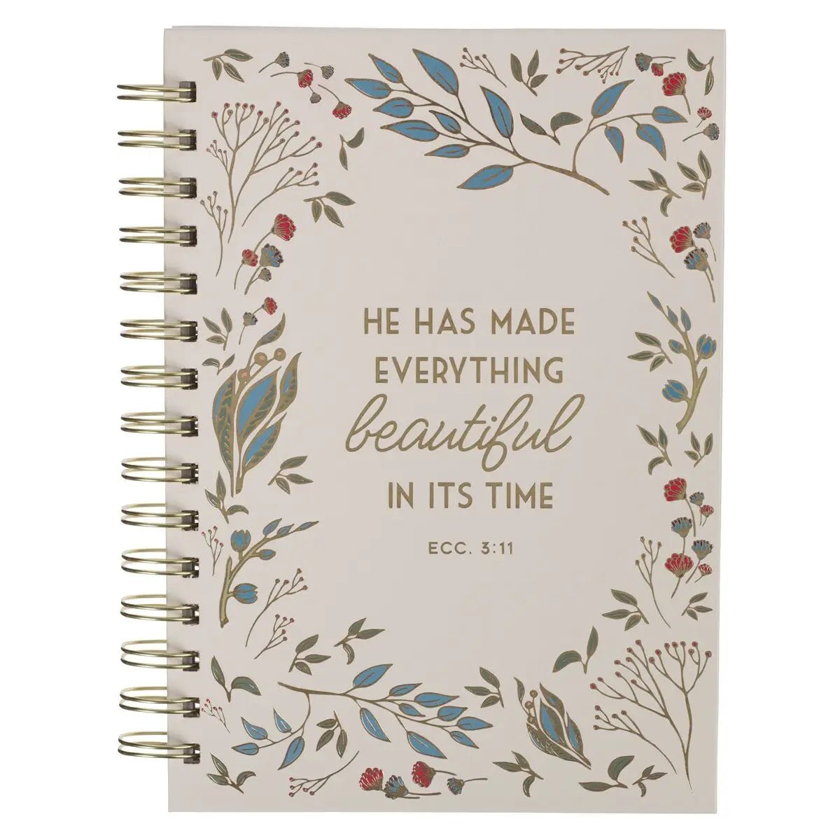 Ivory Floral Everything Beautiful Ecc 3:11 Wirebound Journal - journal - Jimberly's Boutique - Olive Branch - Mississippi